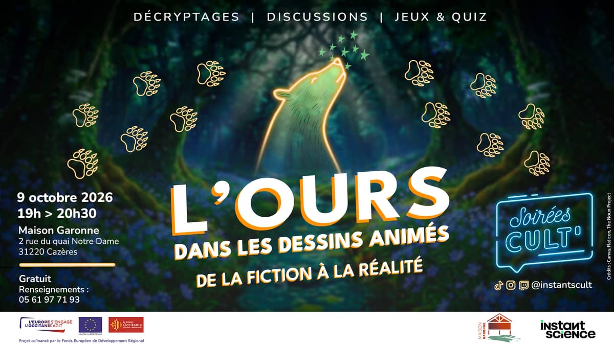 Illustration de l'événement : SOIRÉE CULT' “LES OURS DES DESSINS ANIMÉS. DE LA FICTION À LA RÉALITÉ”