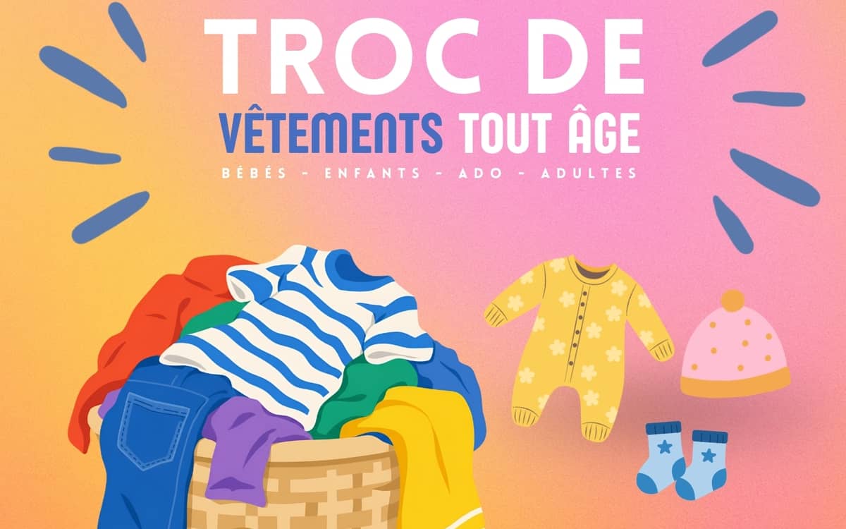 Illustration de l'événement : Troc | Vêtements bébés - enfants - ados - adultes