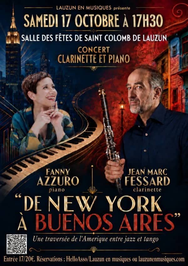 Illustration de l'événement : Concert pour clarinette et piano : de New York à Buenos Aires