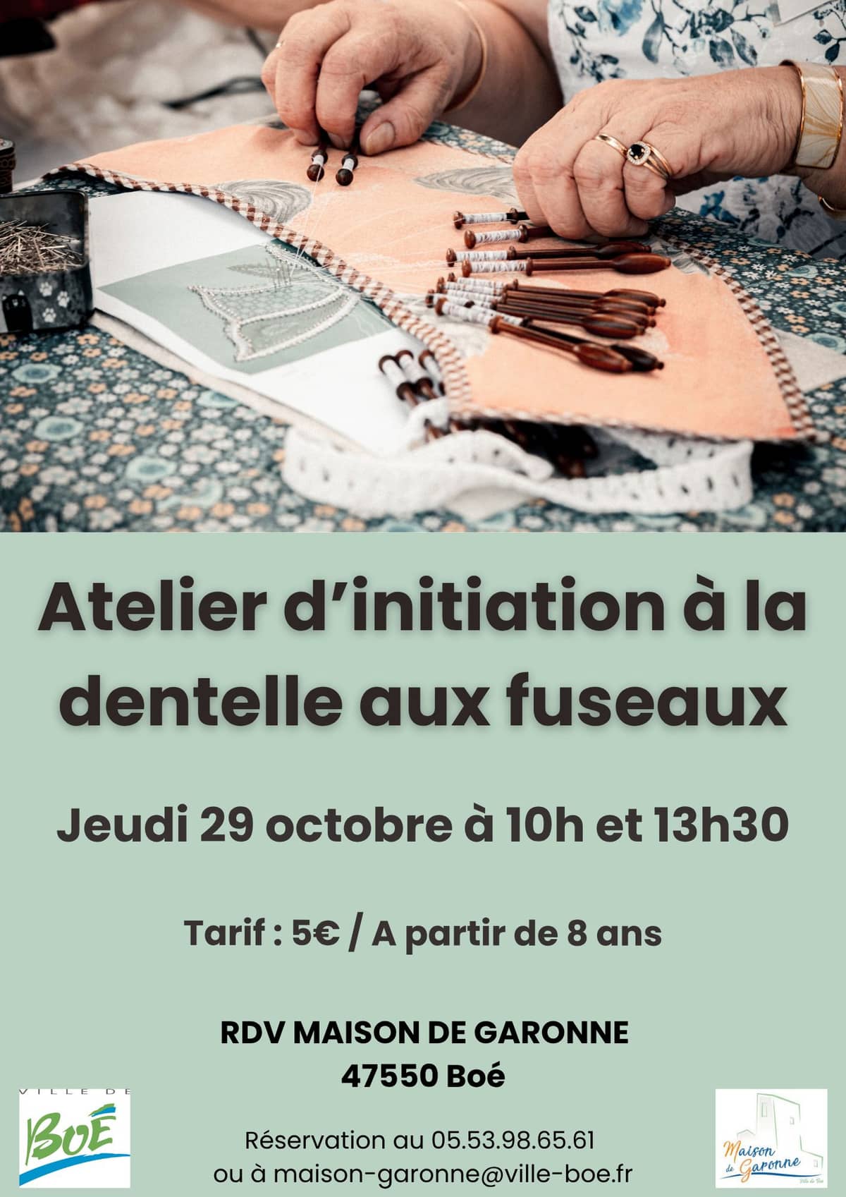 Illustration de l'événement : Atelier d’initiation à la dentelle aux fuseaux – tout public