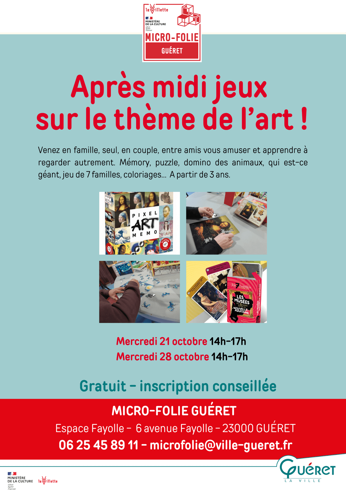 Illustration de l'événement : Après-midi jeux sur le thème de l'art !