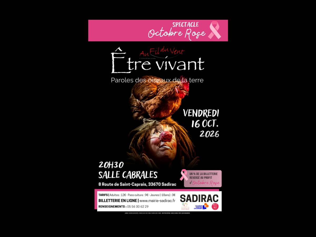 Illustration de l'événement : Spectacle « Être vivant » - Octobre rose