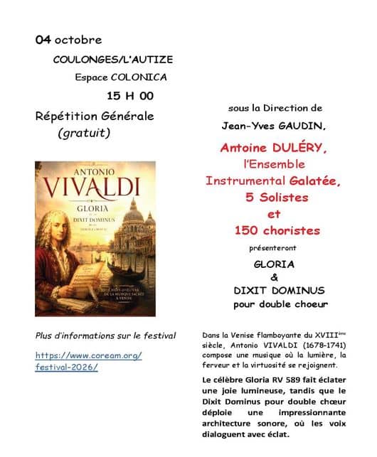 Illustration de l'événement : Répétition générale : concert de Coréam