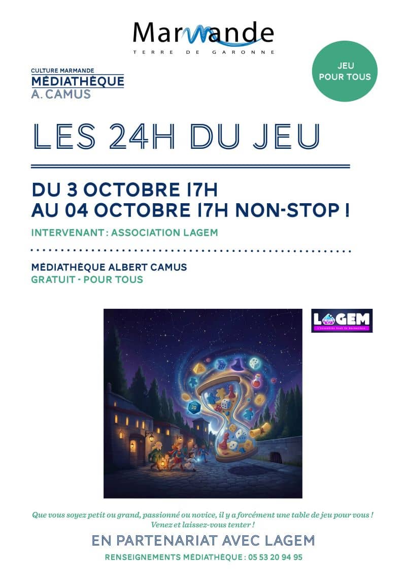 Illustration de l'événement : Les 24h du jeu à la Médiatèque