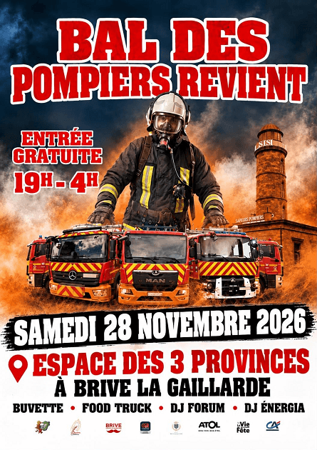 Illustration de l'événement : Bal des pompiers revient (Espace des trois provinces)