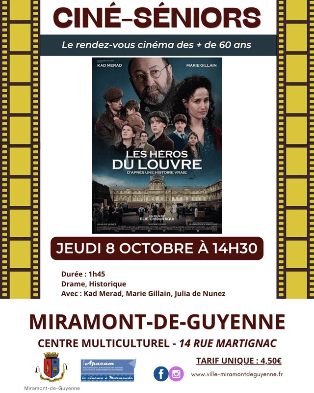 Illustration de l'événement : Ciné-séniors : Les héros du louvre