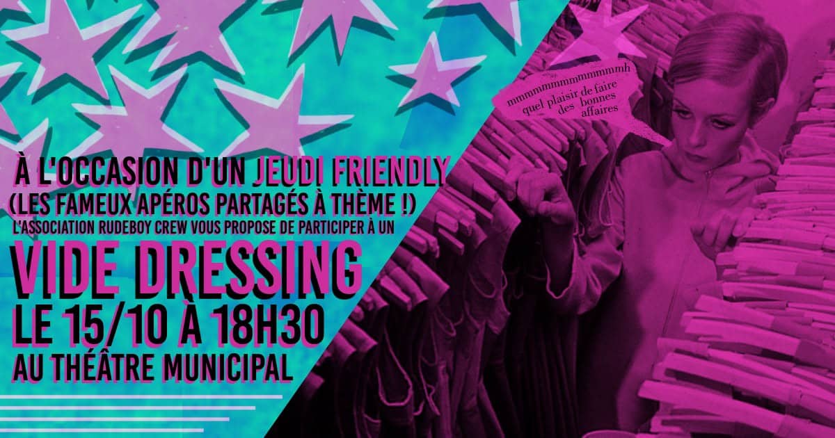 Illustration de l'événement : JEUDI FRIENDLY : VIDE-DRESSING & APÉRO PARTAGÉ