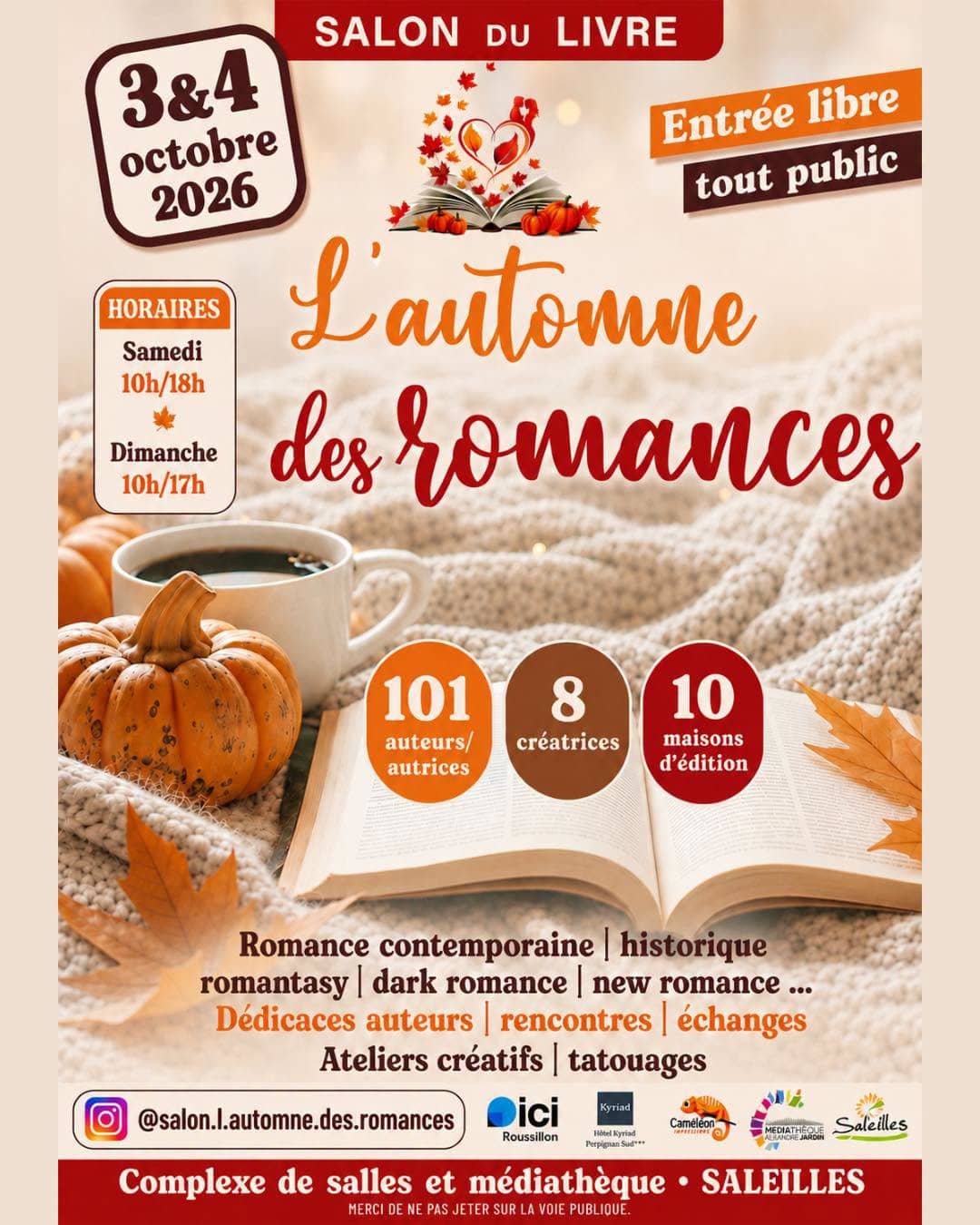 Illustration de l'événement : SALON DU LIVRE, L'AUTOMNE DES ROMANCES