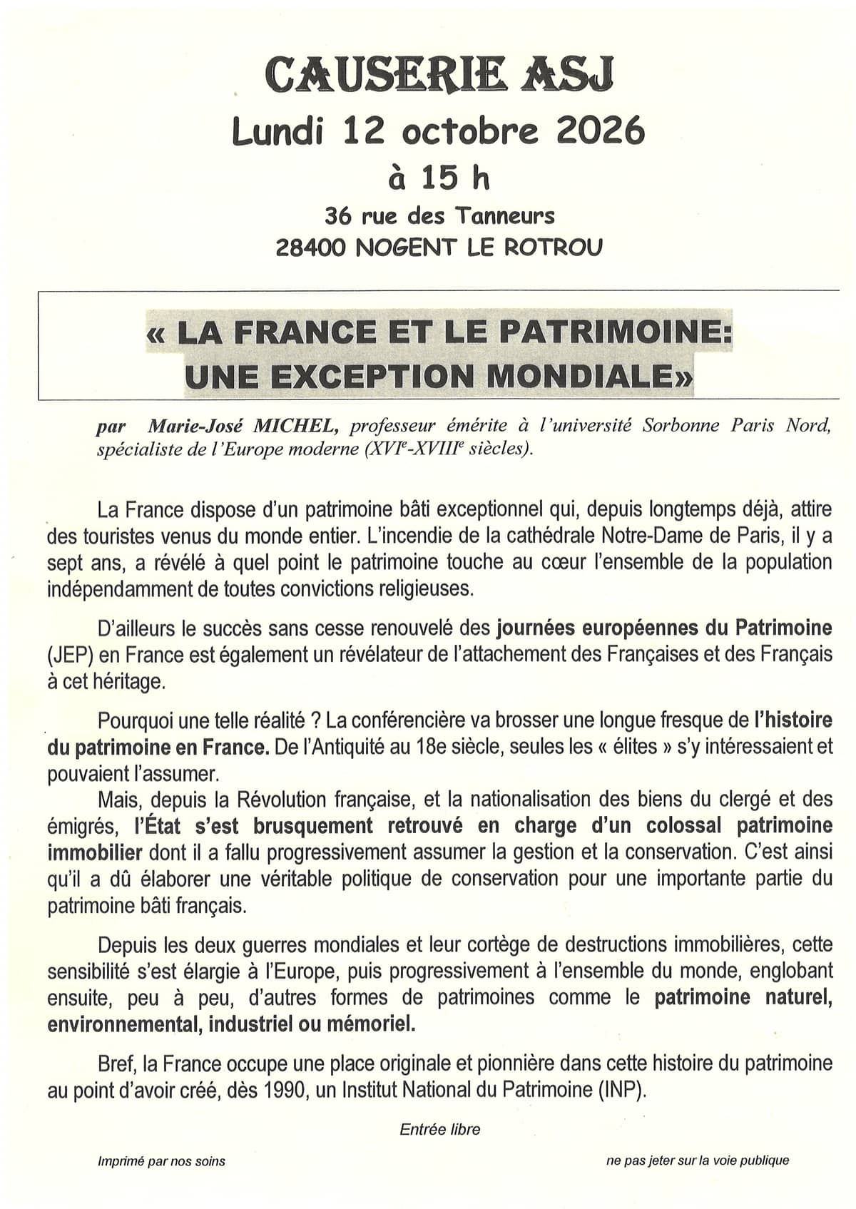 Illustration de l'événement : CAUSERIE ASJ