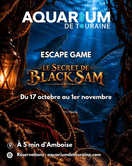 Illustration de l'événement : Escape game : « Le secret de Black Sam » à l'aquarium de Touraine