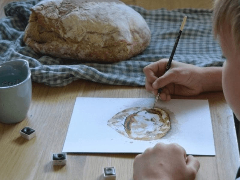 Illustration de l'événement : Atelier aquarelle enfants : Du blé au pain – imagier du boulanger