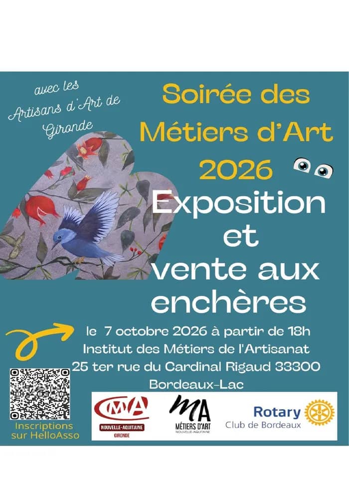 Illustration de l'événement : Soirée des Métiers d'Art 2026 — Exposition et vente aux enchères d'artisans girondins