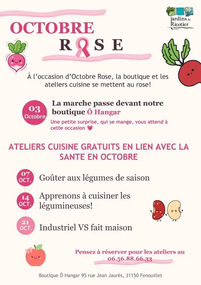 Illustration de l'événement : Ateliers cuisine d'Octobre Rose - Du mercredi 7 octobre au mercredi 21 octobre