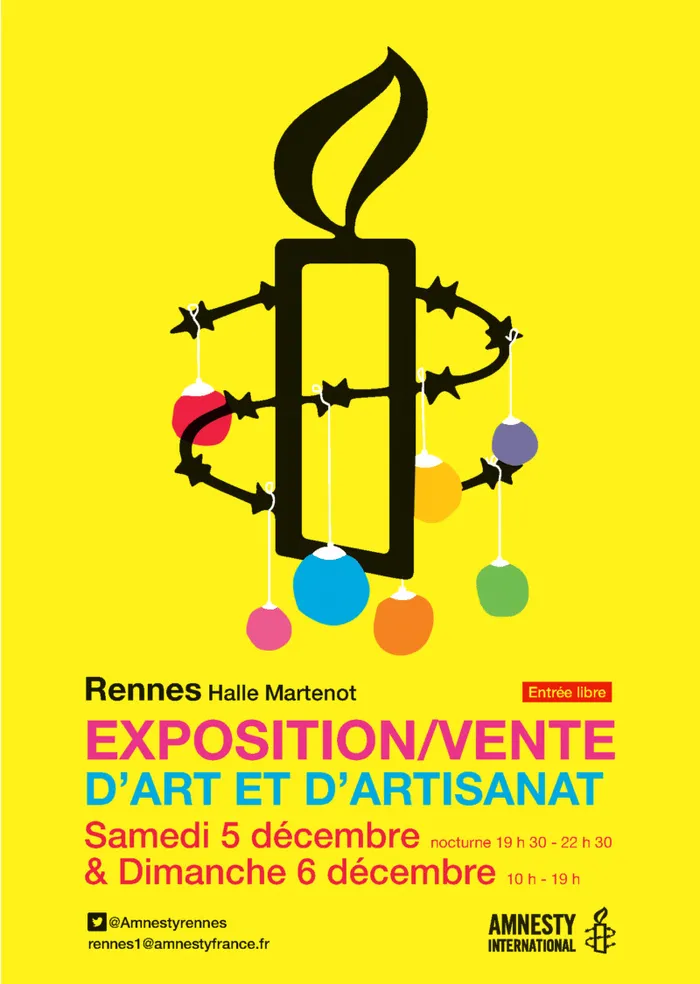 Illustration de l'événement : Exposition vente d'Art et d'Artisanat , Amnesty International, Rennes