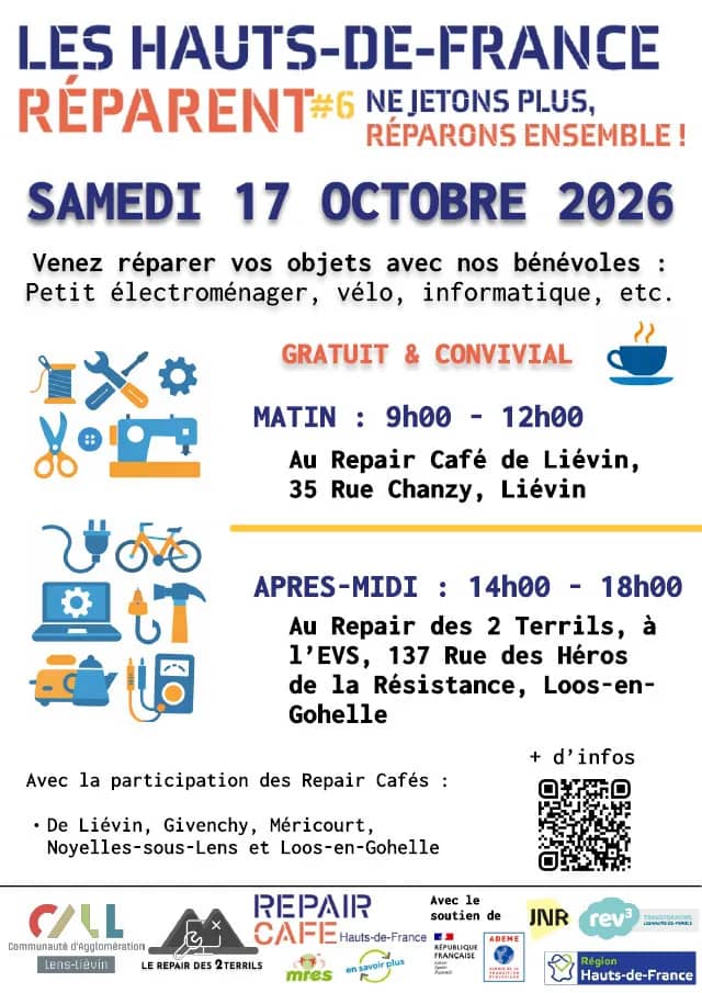 Illustration de l'événement : Les Hauts-de-France réparent - Regroupement de Repair Café sur Loos-en-Gohelle !