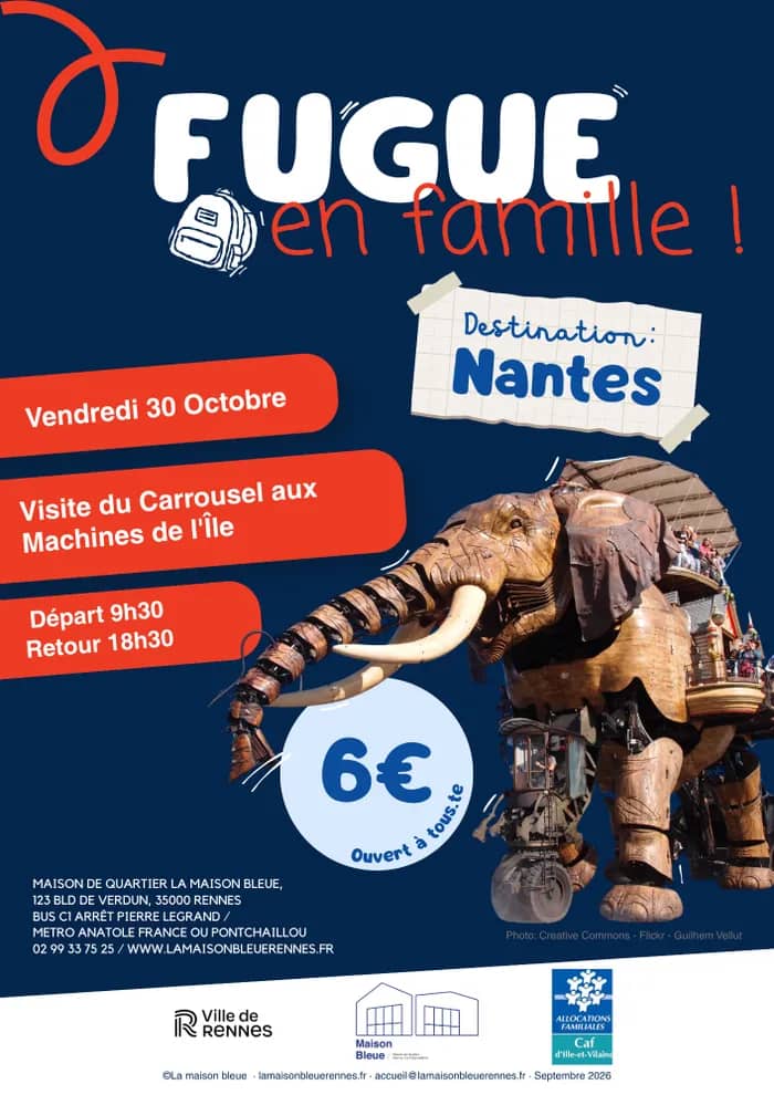 Illustration de l'événement : Maison Bleue - Fugue en Famille à Nantes