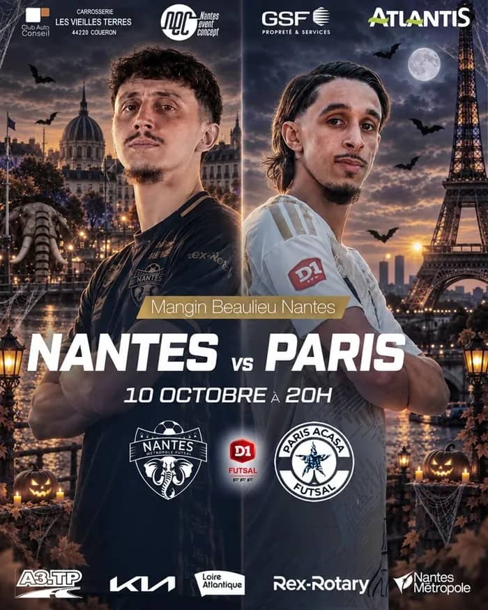 Illustration de l'événement : Match D1 Futsal - Nantes Métropole Futsal - Paris Acasa