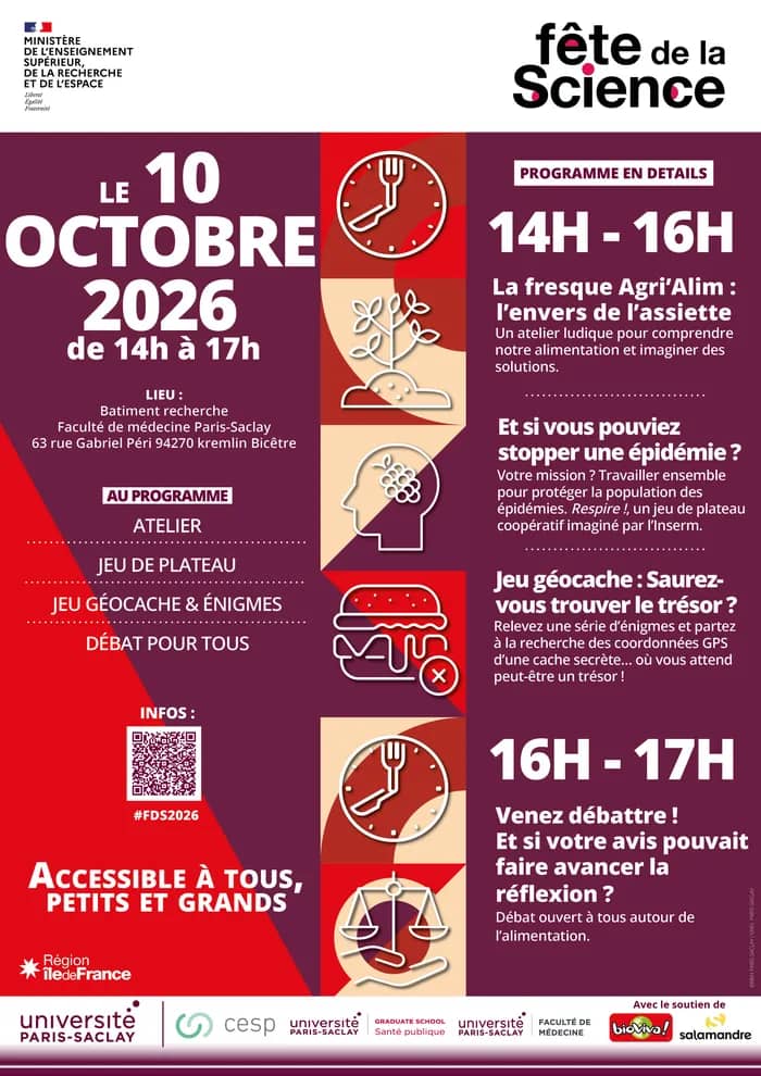 Illustration de l'événement : Fête de la science au Kremlin Bicêtre : Saveurs savantes : venez explorer l’alimentation autrement !