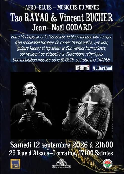 Illustration de l'événement : Tao RAVAO, Vincent BUCHER et Jean-Noël GODARD à Saintes (17)