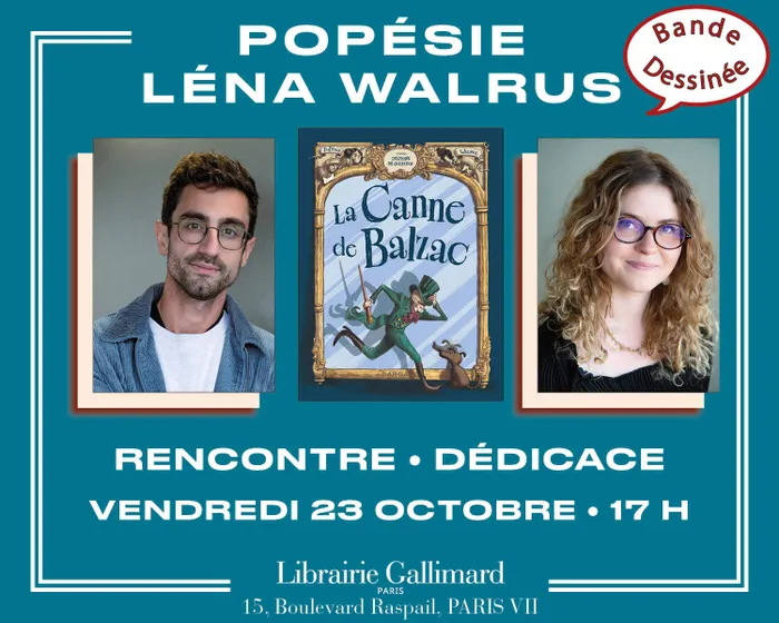 Illustration de l'événement : Popésie et Léna Walrus présentent et dédicacent « La Canne de Balzac »