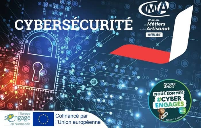 Illustration de l'événement : Atelier découverte : 5 actions essentielles pour votre cybersécurité, à la CMA Normandie au Havre (76)