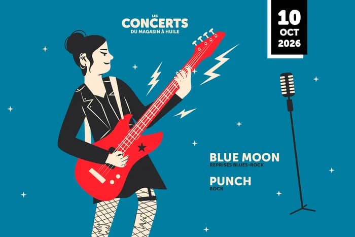 Illustration de l'événement : Concert blues-rock avec Blue Moon et Punch au Magasin à huile