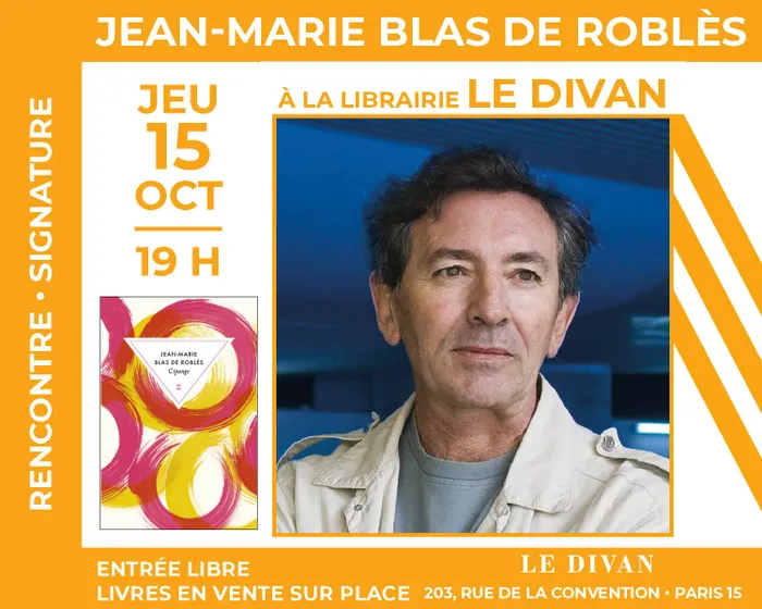 Illustration de l'événement : L'auteur Jean-Marie Blas de Roblès présente son roman « Cipango »