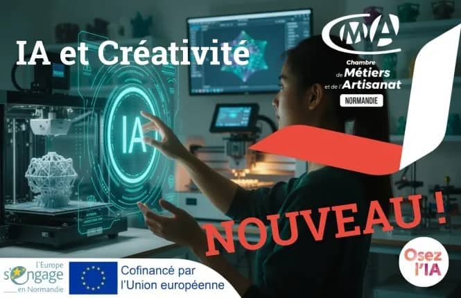 Illustration de l'événement : Atelier découverte : L’IA au Service de Votre Créativité Artisanale, à la CMA Normandie à Coutances (50)