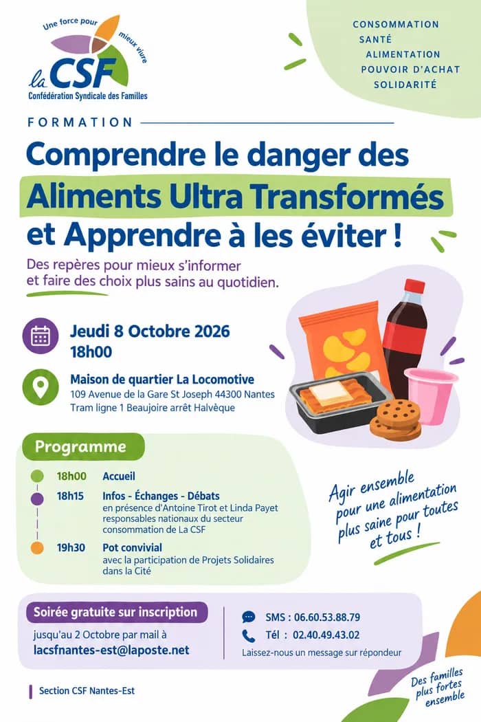 Illustration de l'événement : Comprendre le danger des aliments transformés et apprendre à les éviter - CSF