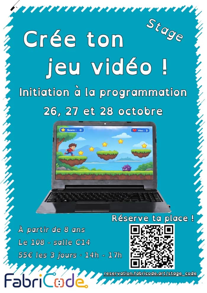 Illustration de l'événement : CRÉE TON JEU VIDÉO ! Initiation à la programmation (dès 8 ans)