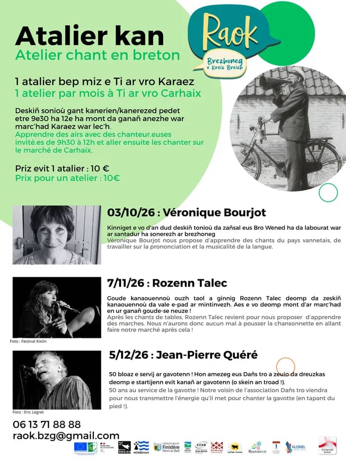 Illustration de l'événement : Atelier chant en breton avec Véronique Bourjot