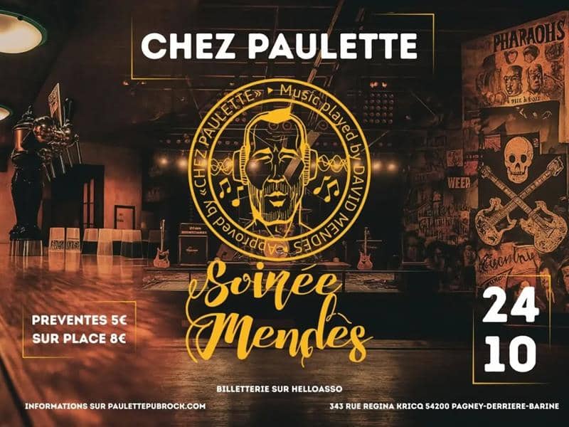Illustration de l'événement : Soirée DJ Mendes - Chez Paulette