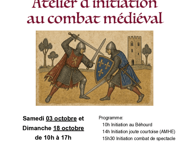 Illustration de l'événement : Atelier d'initiation au combat médiéval
