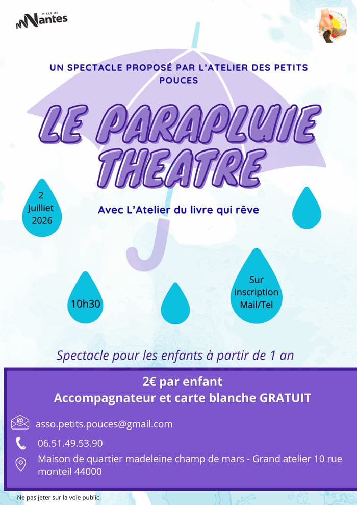 Illustration de l'événement : Spectacle : Le parapluie théâtre