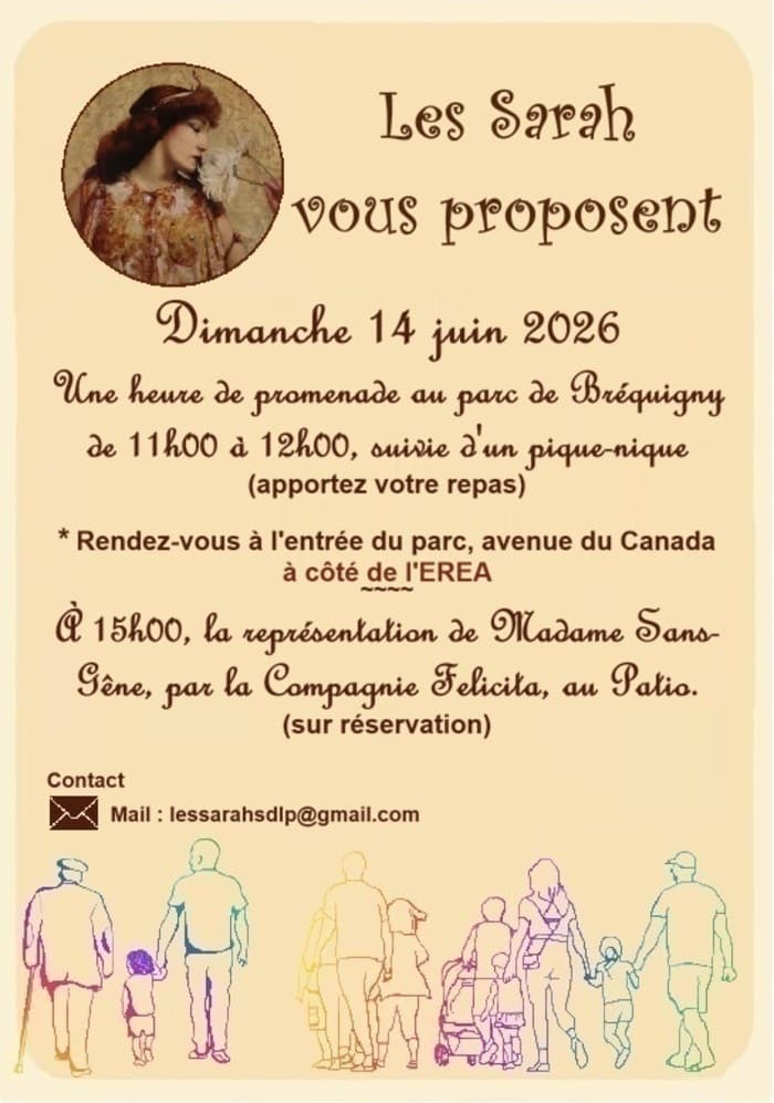 Illustration de l'événement : 🍃࿔*･༄°🍃 La balade des Sarah au parc de Bréquigny 🍃࿔*･༄°🍃