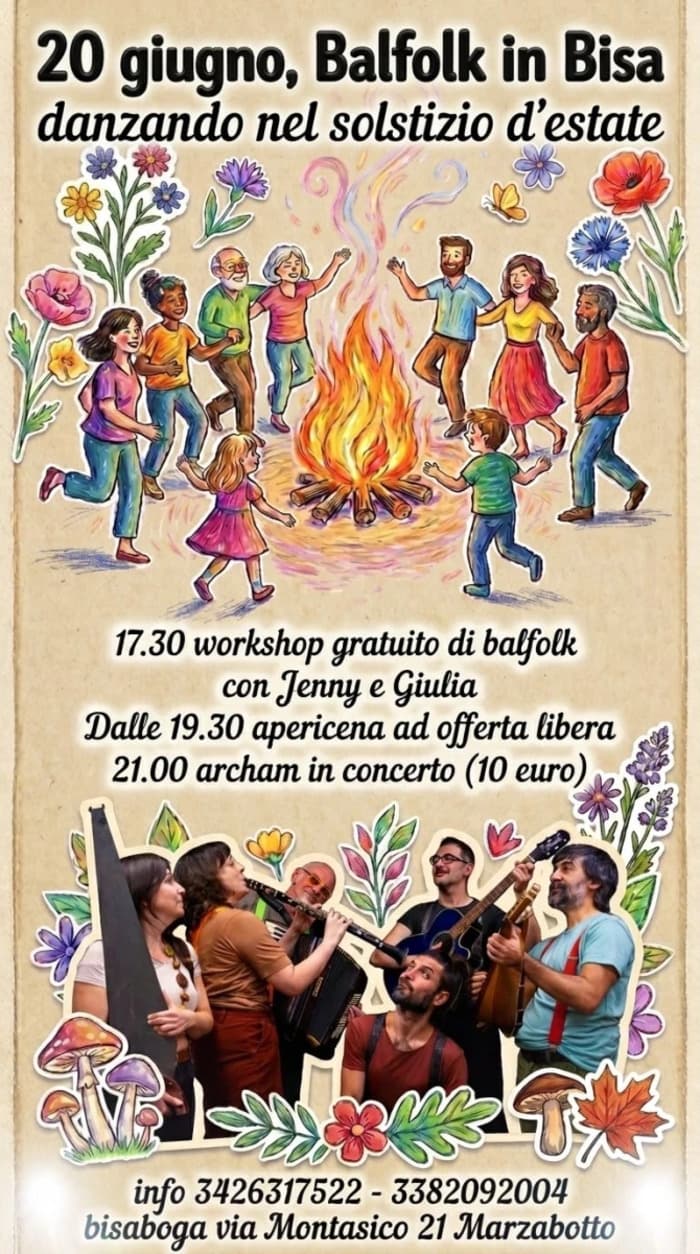 Illustration de l'événement : Danzando nel solstizio d'estate Balfolk alla Bisaboga