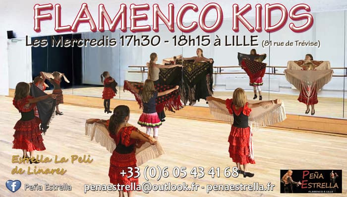 Illustration de l'événement : Flamenco kids - Cours de danse Flamenco pour enfants - Peña Estrella Flamenco à Lille