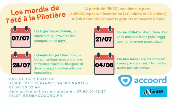 Illustration de l'événement : Les mardis de l'été à la Pilotière