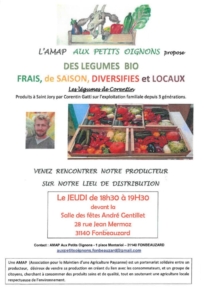Illustration de l'événement : Association AMAP et les légumes Bio - Les jeudis