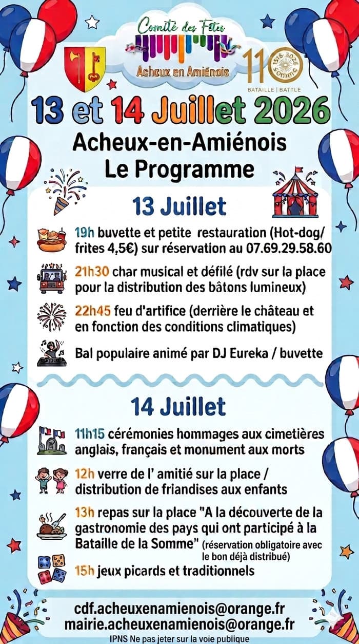 Illustration de l'événement : FESTIVITÉS DU 13 ET 14 JUILLET
