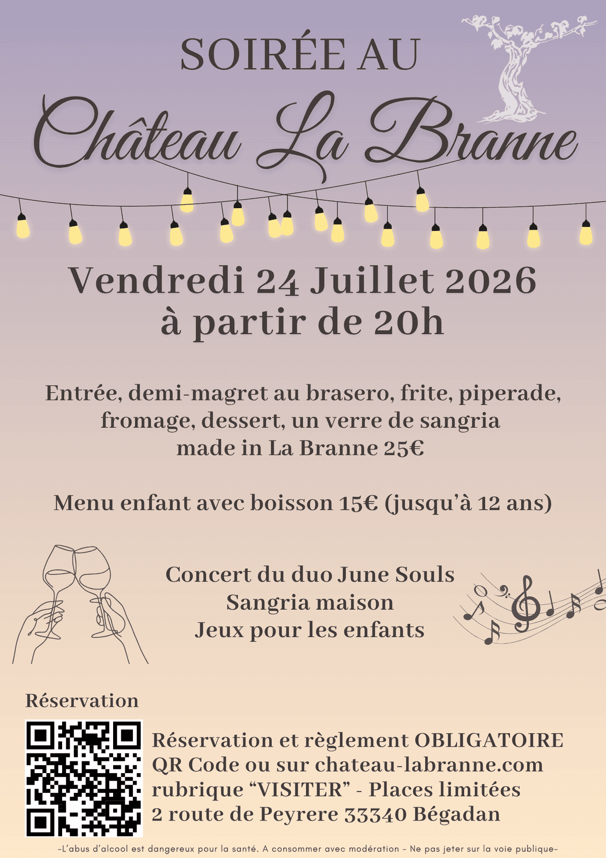 Illustration de l'événement : Soirée festive au Château La Branne