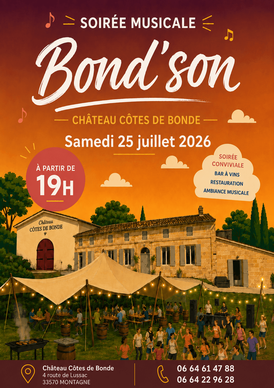 Illustration de l'événement : Soirée musicale au Château Côtes de Bonde