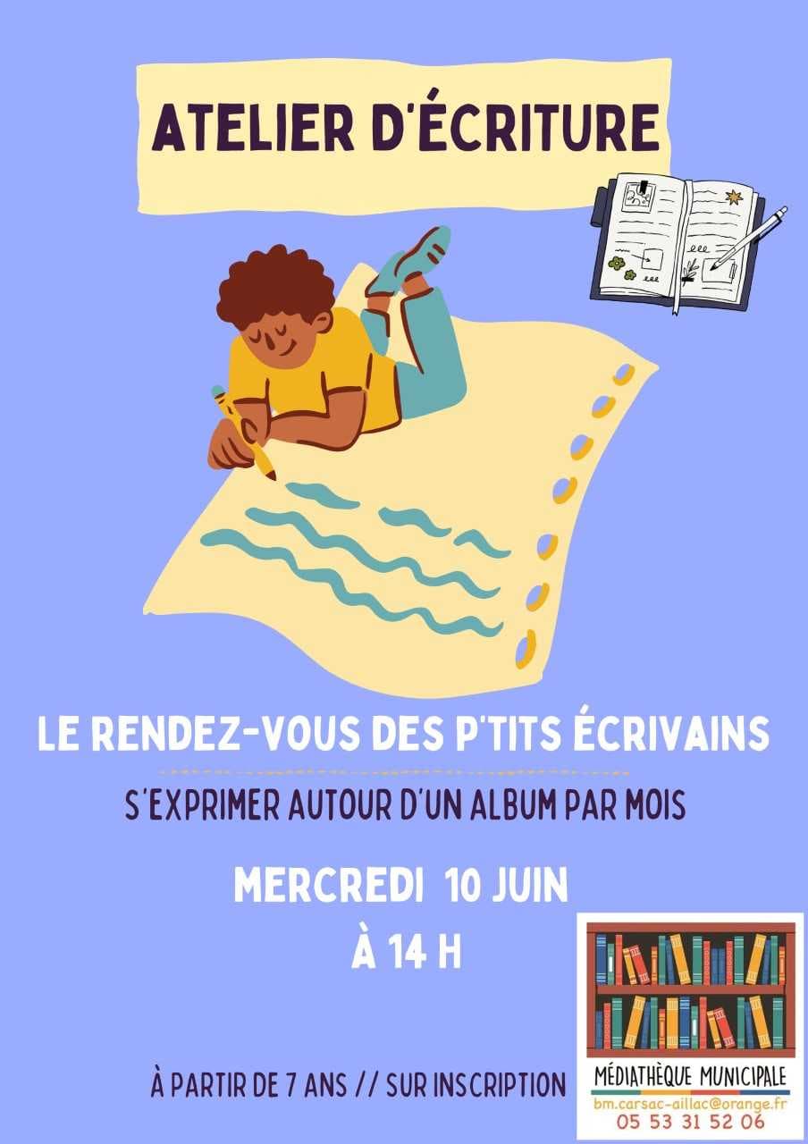 Illustration de l'événement : Atelier d'écriture [Médiathèque de Carsac]