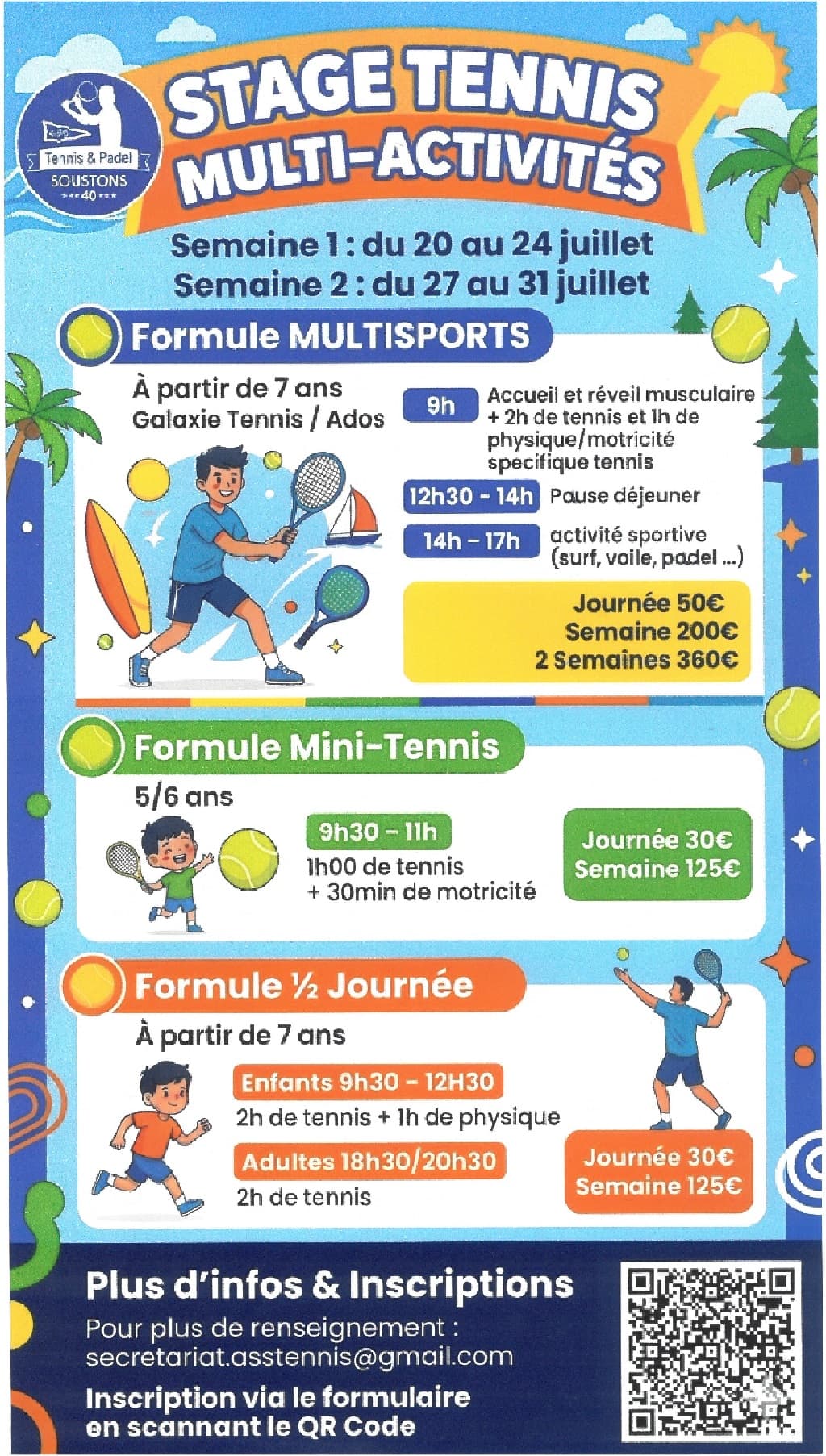 Illustration de l'événement : Stage tennis et multi-activités