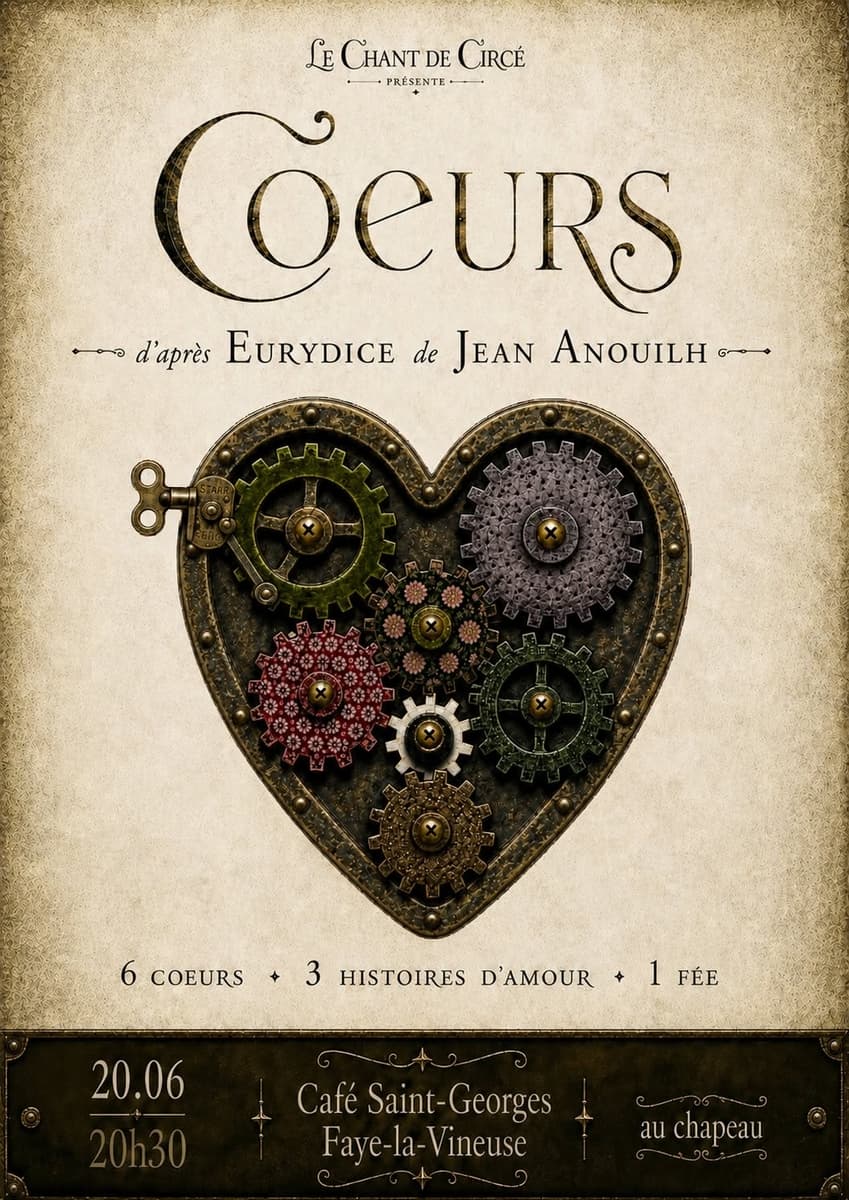 Illustration de l'événement : "Coeurs" d'après Eurydice de Jean Anouilh