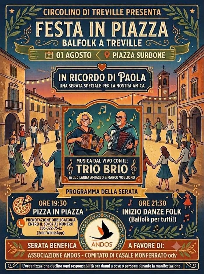 Illustration de l'événement : Festa in Piazza in ricordo di Paola