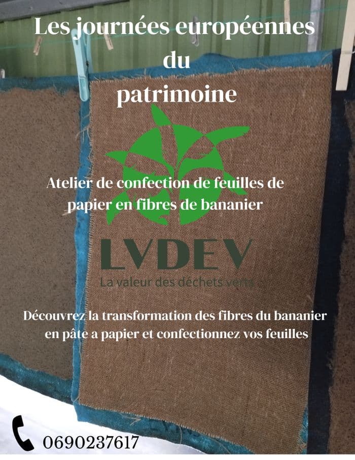 Illustration de l'événement : Atelier de confection de papier en fibres de bananier