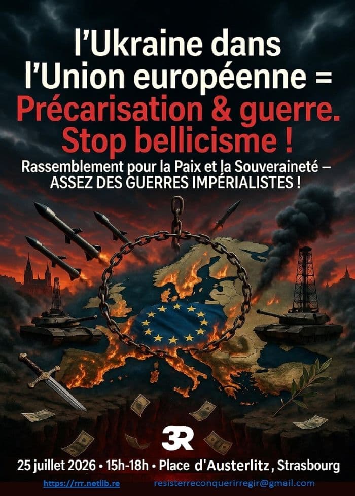 Illustration de l'événement : L’Ukraine dans l’Union-européenne = Précarisation & guerre. Stop bellicisme !