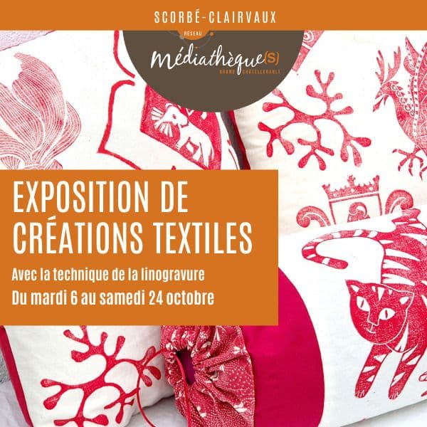 Illustration de l'événement : Créations textiles et linogravure : exposition