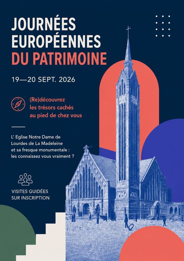 Illustration de l'événement : Visites guidées de l'église Notre Dame de Lourdes de La Madeleine